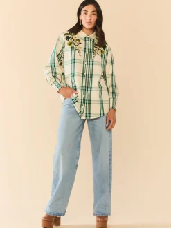 EDDY x Mckenzie Depinto Butler Top in Green Plaid & Floral