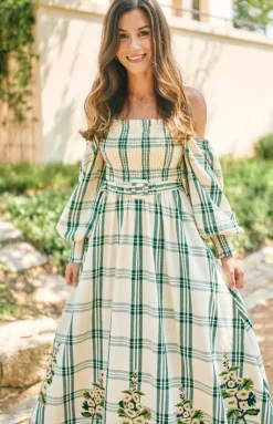 EDDY x Mckenzie Depinto Eloise Dress in Green Plaid & Floral