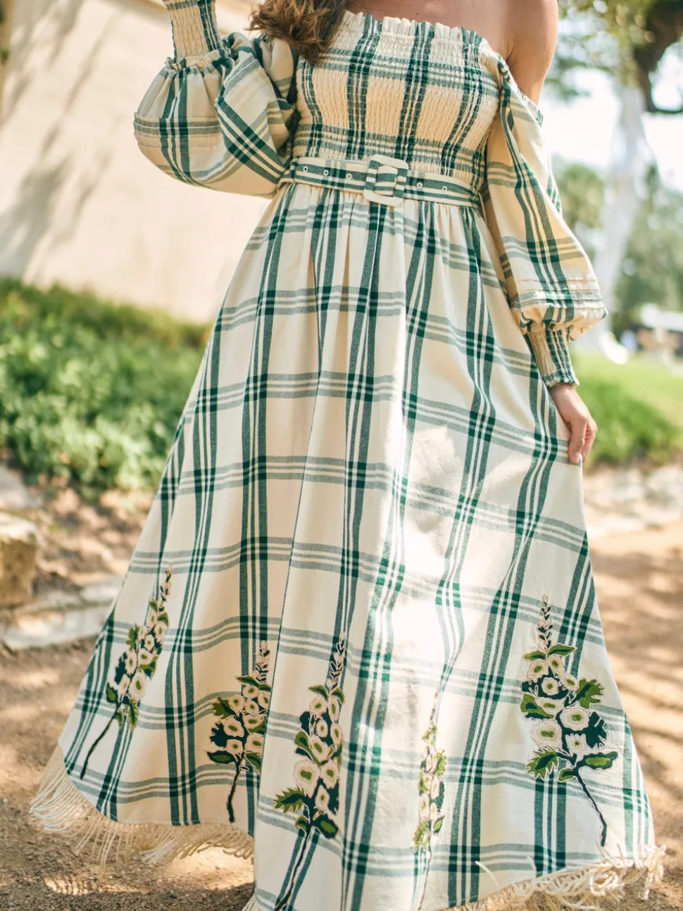 EDDY x Mckenzie Depinto Eloise Dress in Green Plaid & Floral