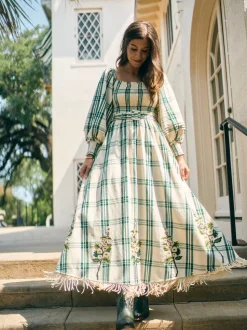 EDDY x Mckenzie Depinto Eloise Dress in Green Plaid & Floral