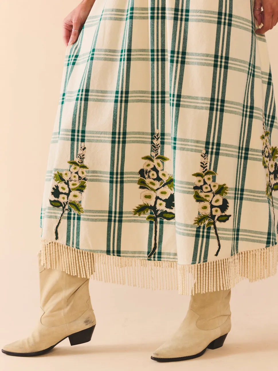 EDDY x Mckenzie Depinto Eloise Dress in Green Plaid & Floral