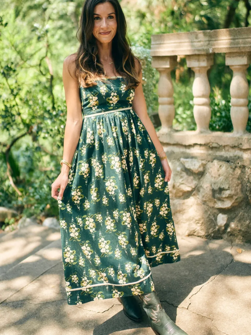 EDDY x Mckenzie Depinto Mimi Dress in Deep Green & Floral