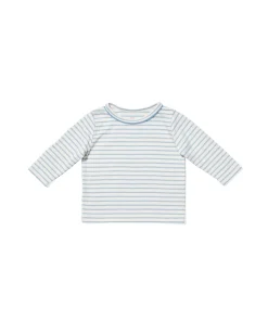 Edward Baby T-Shirt in Dusty Blue Mini Stripe