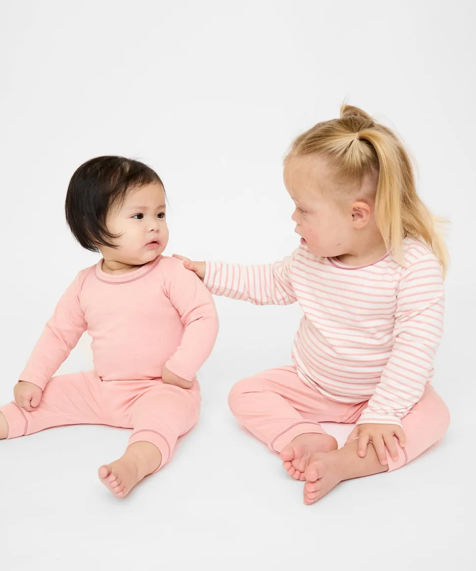 Edward Baby T-Shirt in Dusty Rose Mini Stripe