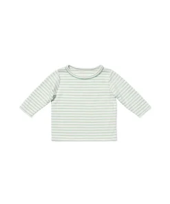 Edward Baby T-Shirt in Dusty Seafoam Mini Stripe