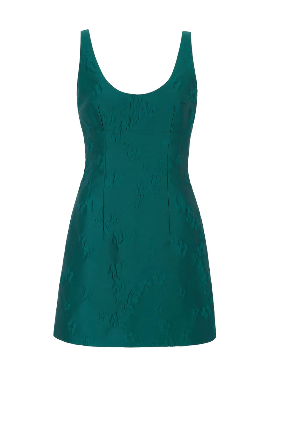 Einna Mini Dress in Emerald Green Ditsy Floral Jacquard
