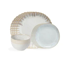 Eivissa & Mallorca Collection 12-pc Place Setting with Cereal Bowl in Sand Beige