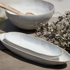 Eivissa Collection Oval Platter 13" in Sand Beige