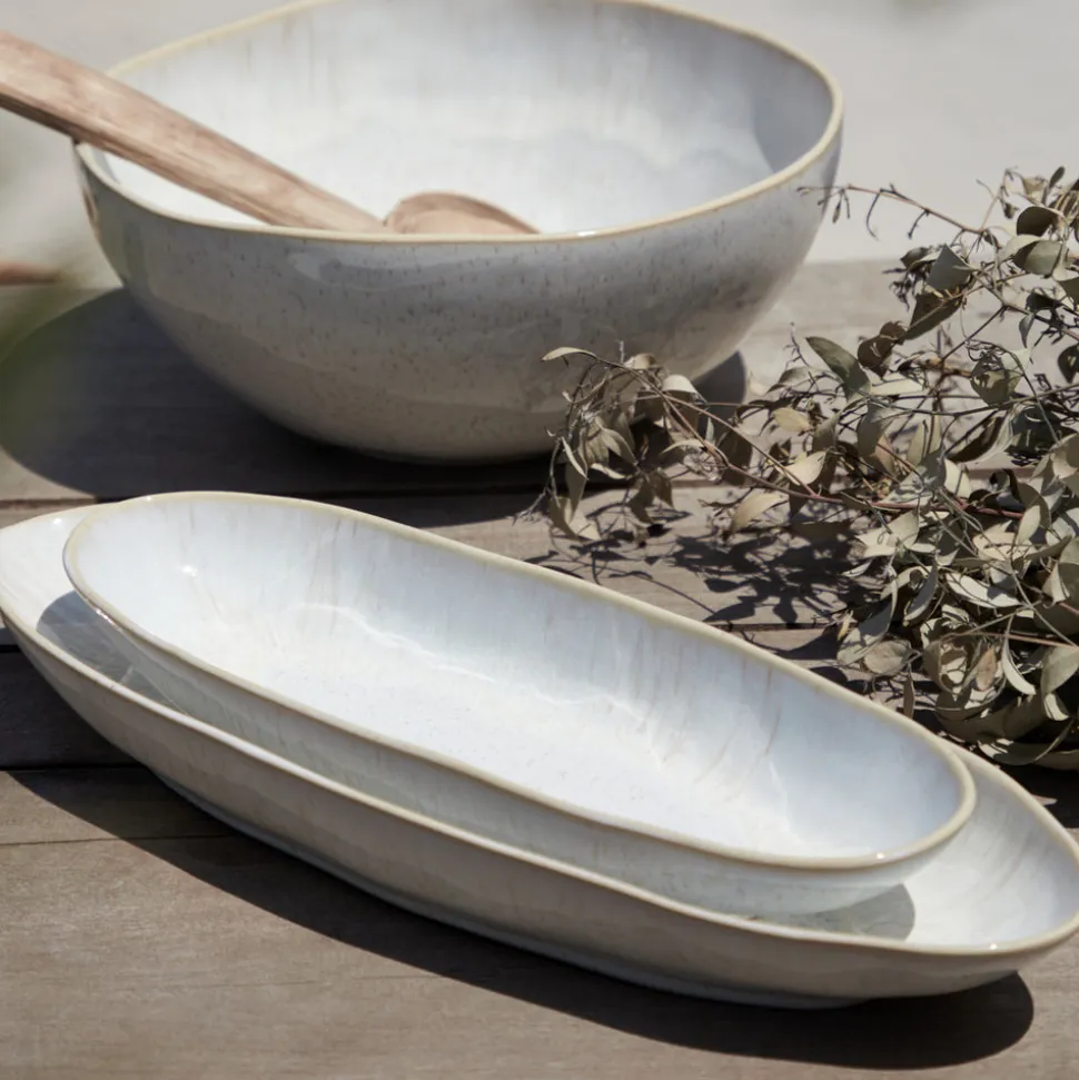 Eivissa Collection Oval Platter 13" in Sand Beige