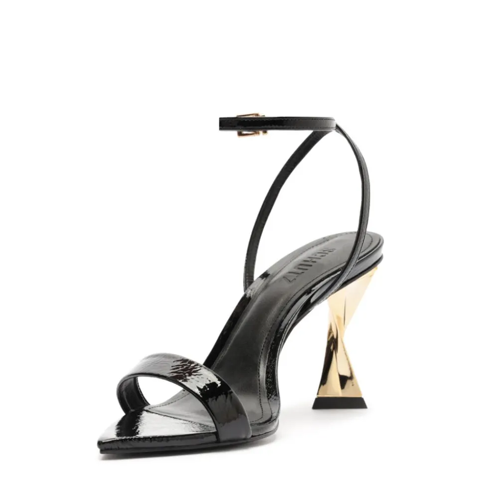 Elisha Patent Leather Sandal in Black