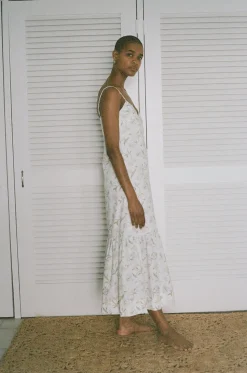 Elissa Dress in White Hibiscus