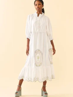 Eliza Maxi Dress in White Whimsy