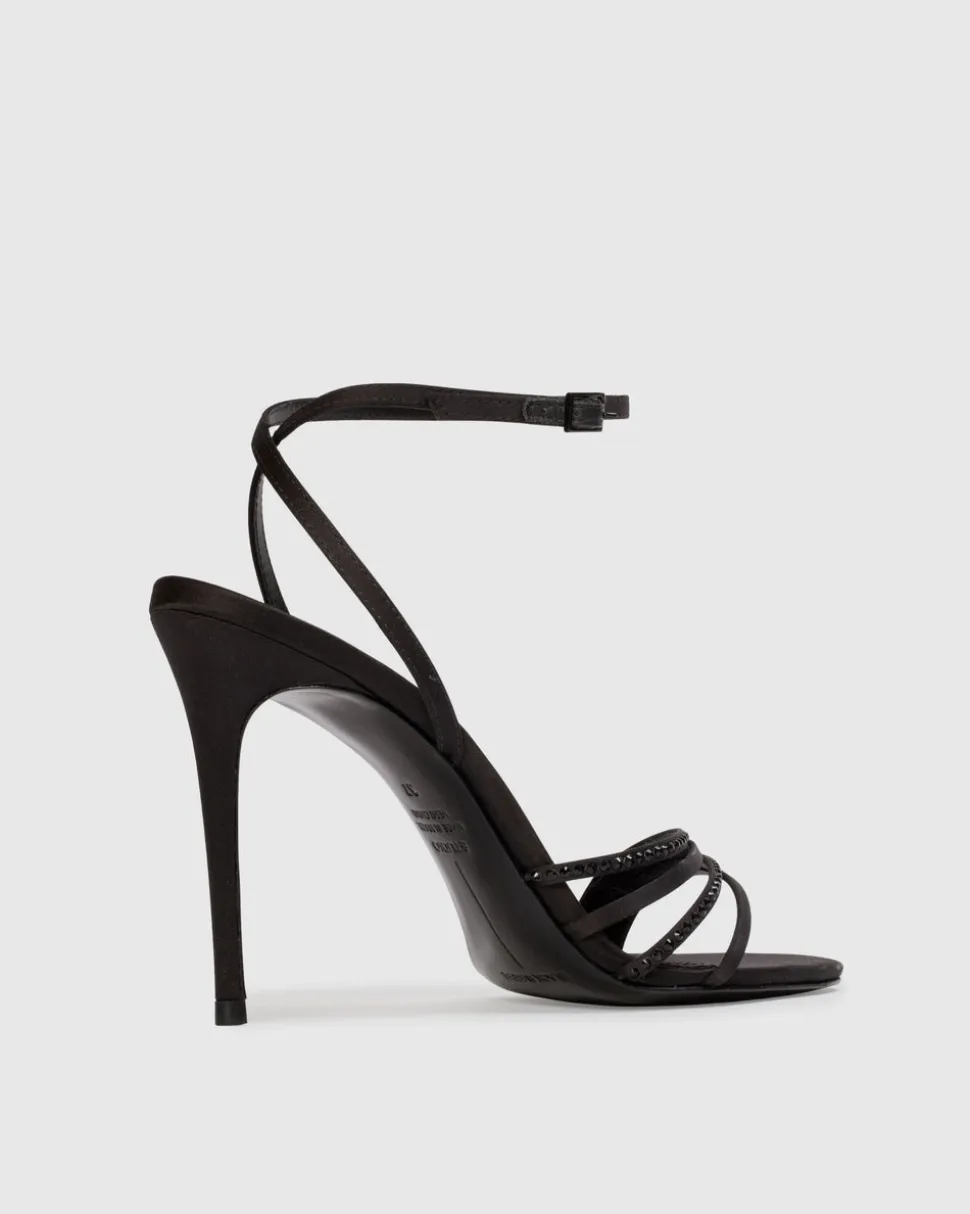 Ella 100 in Black Satin Embellished
