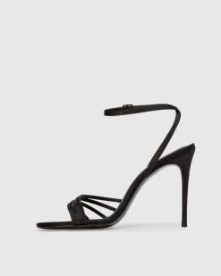 Ella 100 in Black Satin Embellished