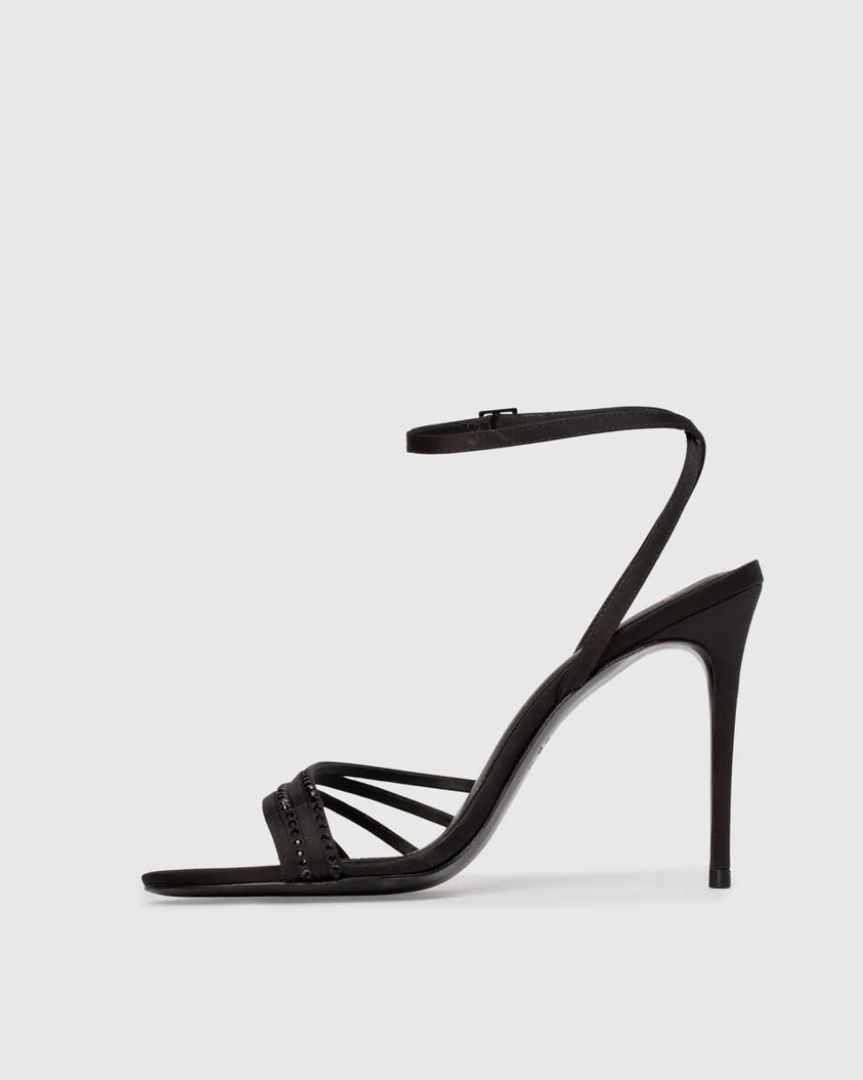Ella 100 in Black Satin Embellished