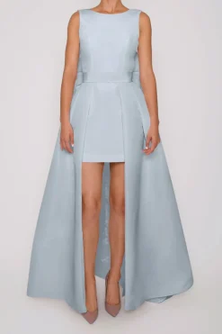 Ella Silk Faille Mini Dress with Convertible Skirt