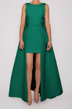 Ella Silk Faille Mini Dress with Convertible Skirt