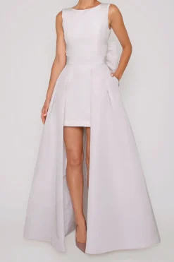 Ella Silk Faille Mini Dress with Convertible Skirt