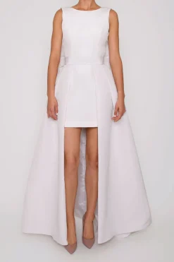 Ella Silk Faille Mini Dress with Convertible Skirt