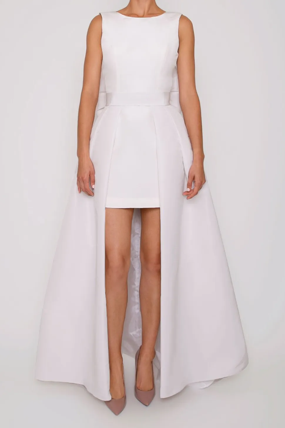 Ella Silk Faille Mini Dress with Convertible Skirt