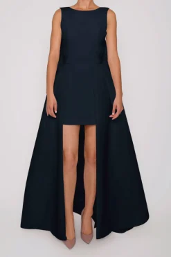 Ella Silk Faille Mini Dress with Convertible Skirt