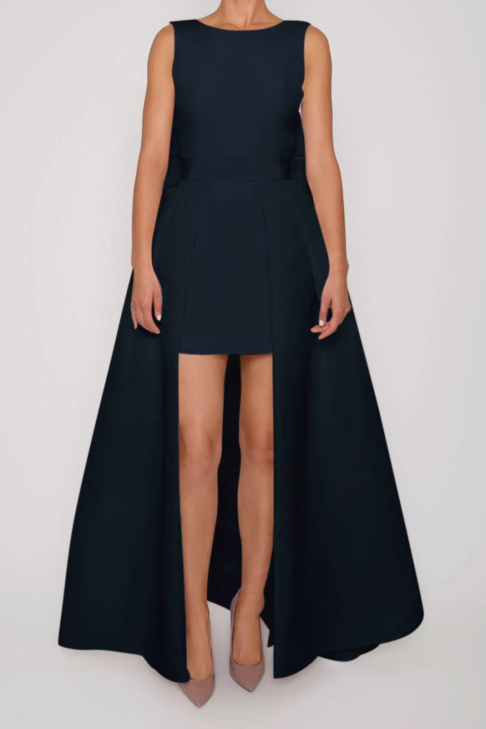 Ella Silk Faille Mini Dress with Convertible Skirt