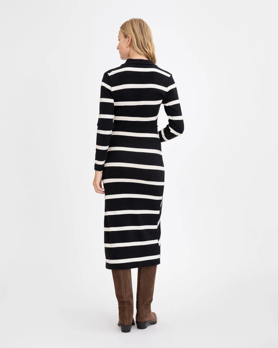 Ellicot Dress in Black/Chalk