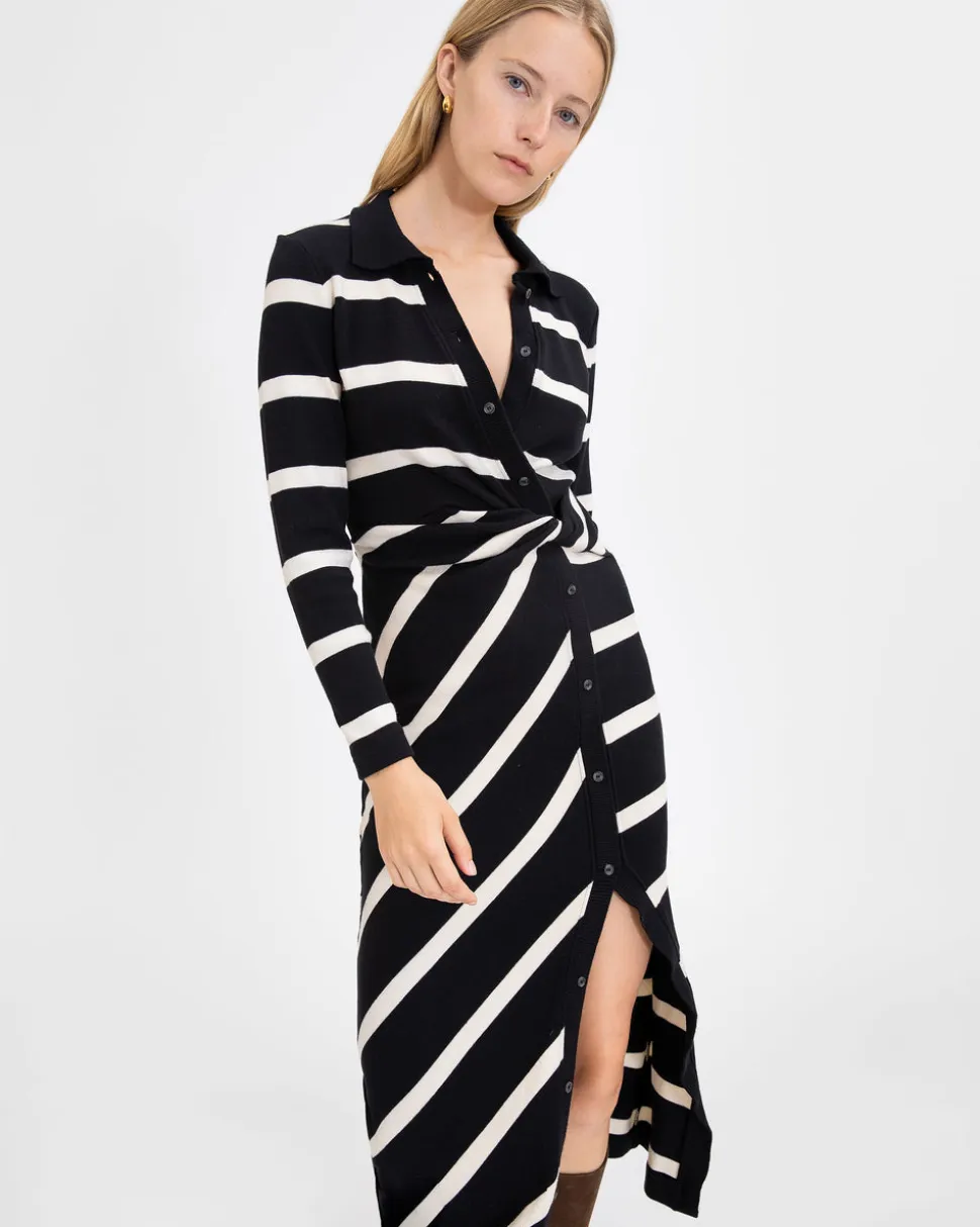 Ellicot Dress in Black/Chalk