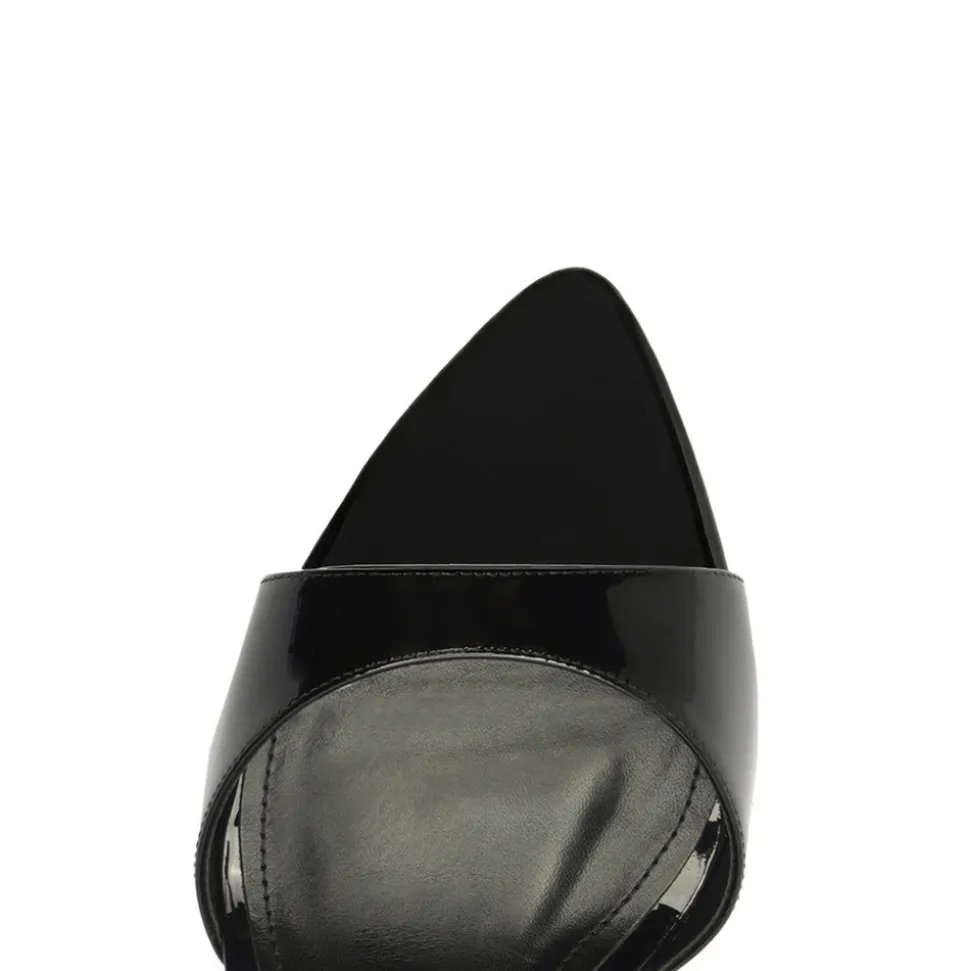 Elodie Patent Leather Sandal in Black
