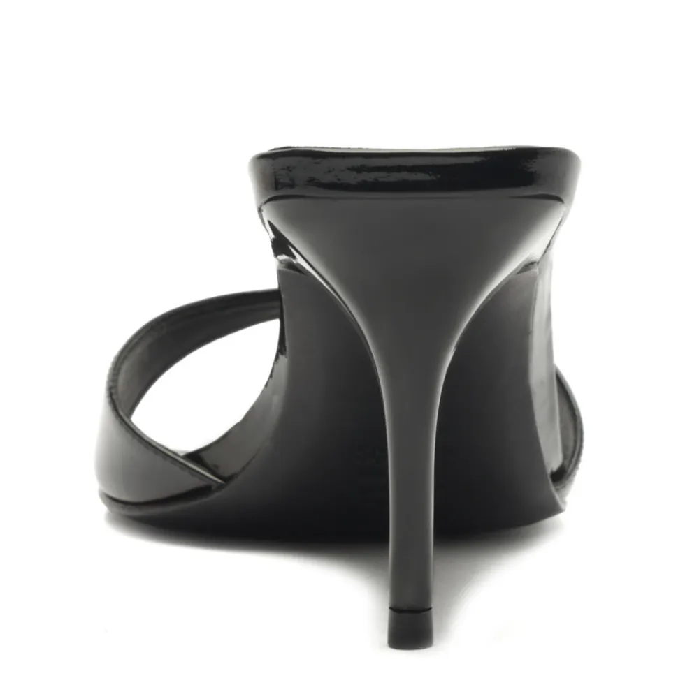Elodie Patent Leather Sandal in Black