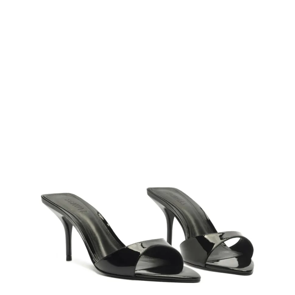 Elodie Patent Leather Sandal in Black