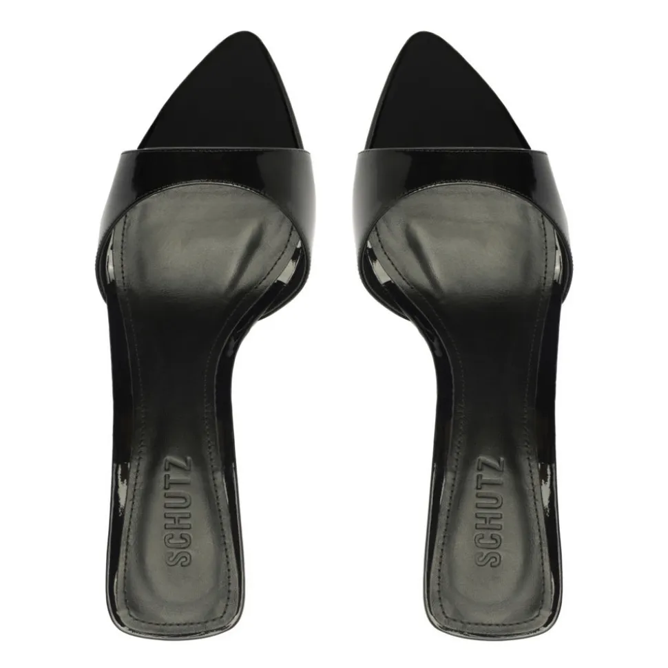 Elodie Patent Leather Sandal in Black