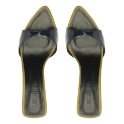 Elodie Patent Sandal in Oxford Blue