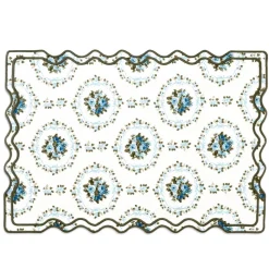 Elodie Placemat and Napkin Set with Bows and Florals in Green