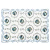 Elodie Placemat and Napkin Set with Bows and Florals in Green with Light Blue Embroidery