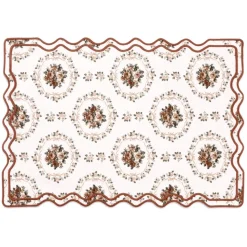Elodie Placemat and Napkin Set with Bows and Florals with Embroidery