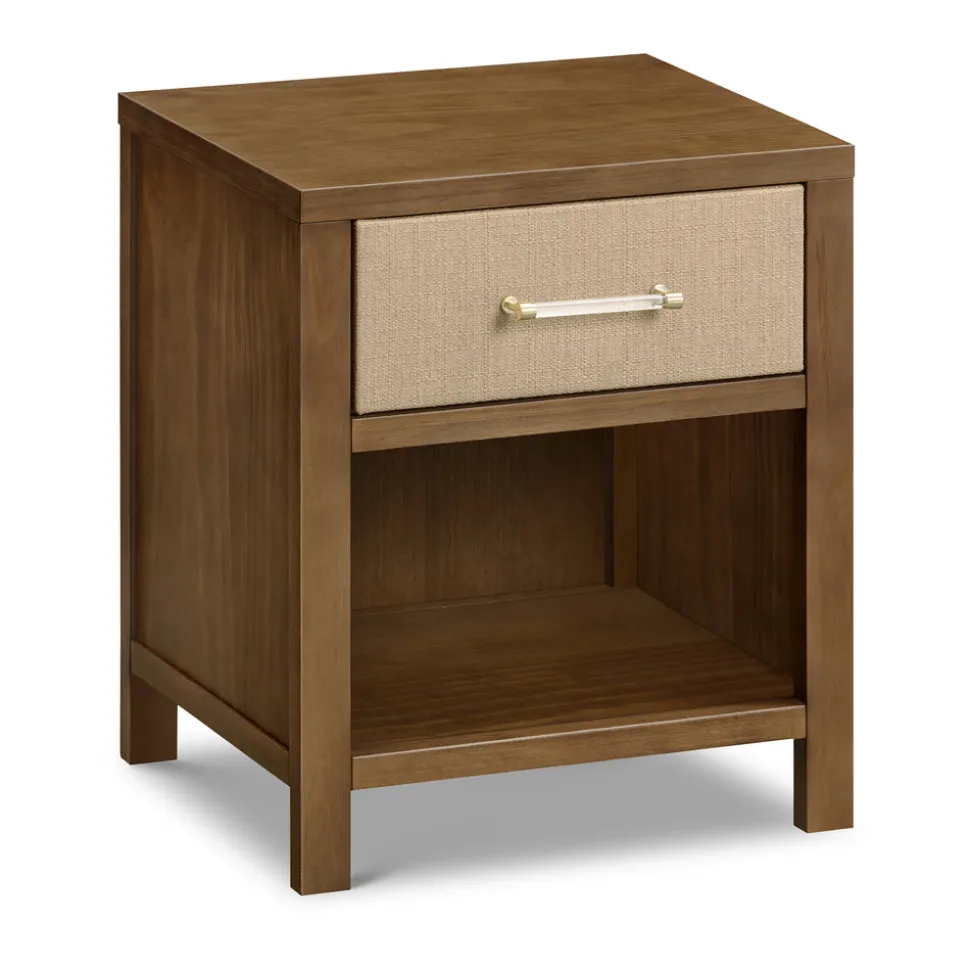 Eloise Assembled Nightstand in Natural Walnut & Performance Sand Eco-Weave