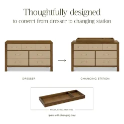 Eloise 7-Drawer Assembled Dresser in Natural Walnut & Performance Sand Eco-Weave
