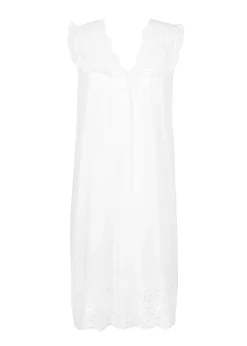Eloise Nightgown with Eyelet Lace Bodice & Hem