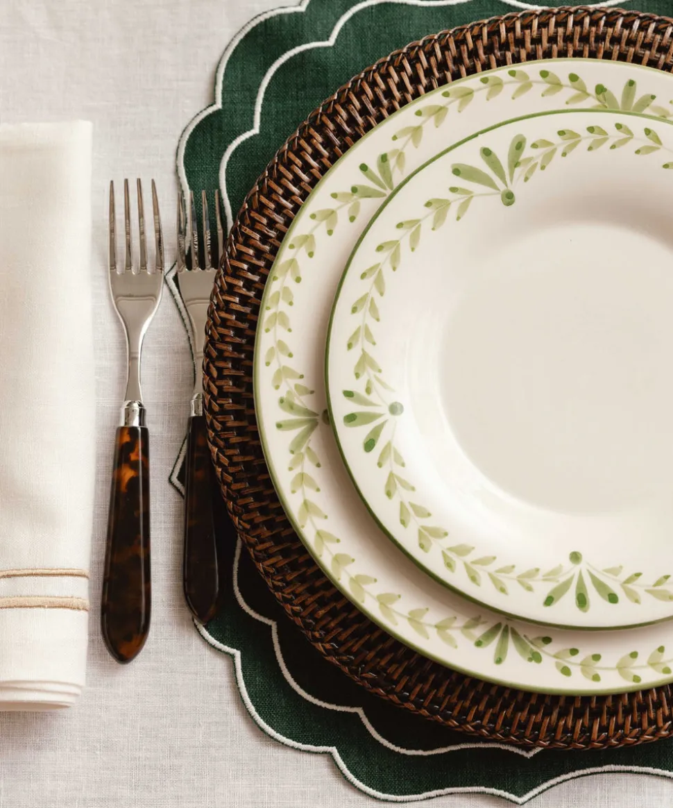 Elouise Dinner Plate in Green, Set of 6