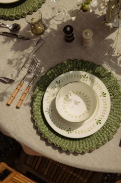 Elouise Dinner Plate in Green, Set of 6