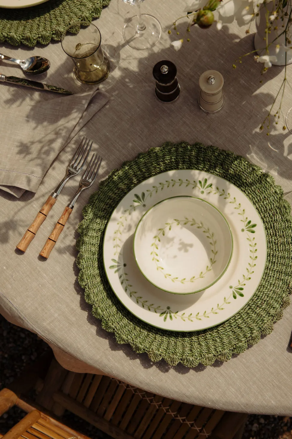 Elouise Dinner Plate in Green, Set of 6