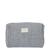 Elsie Travel Case Zip Pouch Bag in Black Gingham