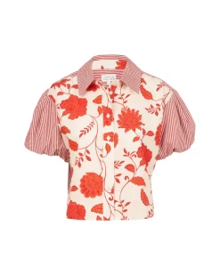 Elza Top in Cream & Tomato