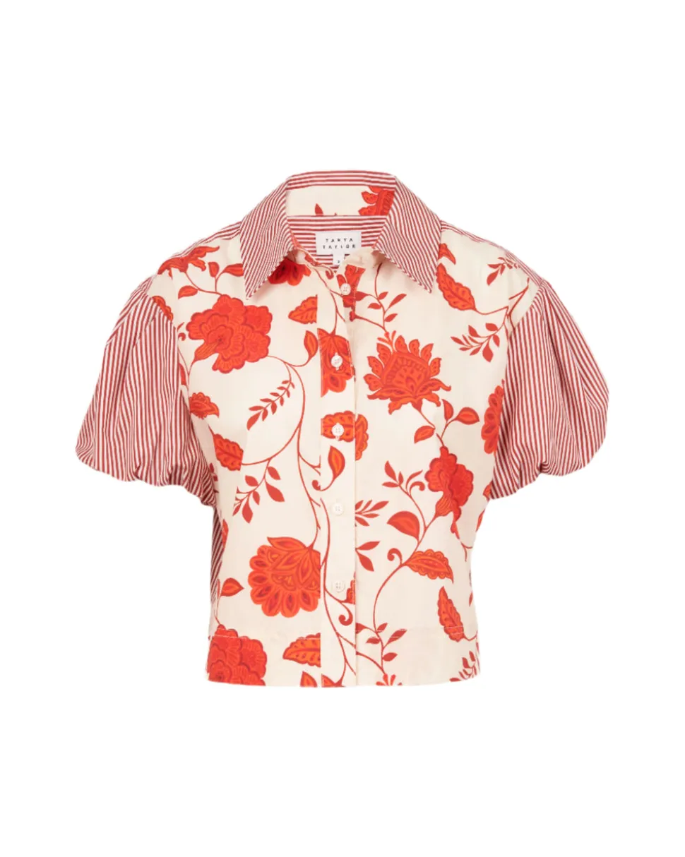 Elza Top in Cream & Tomato