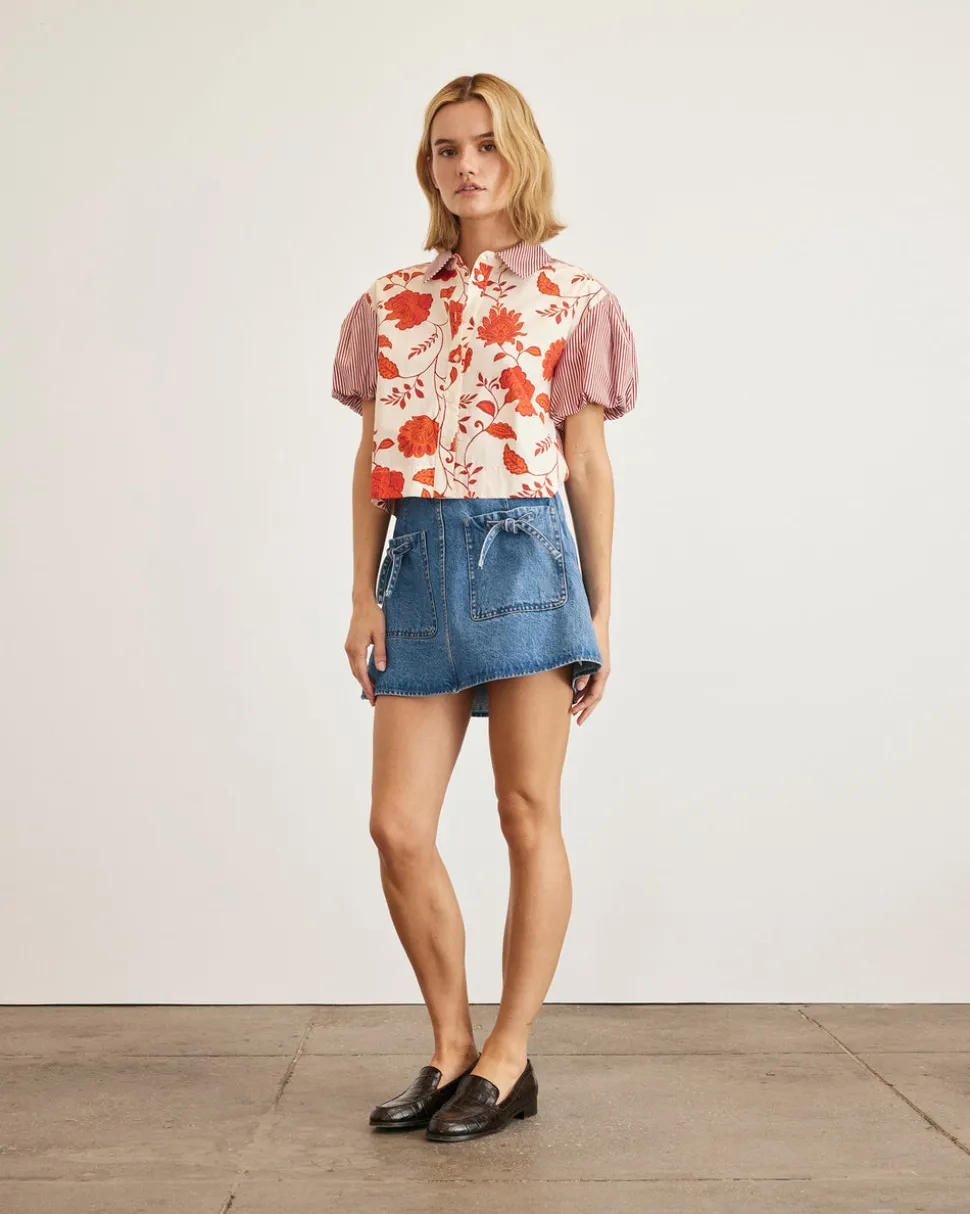 Elza Top in Cream & Tomato