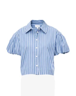 Elza Top in French Blue/White Multi