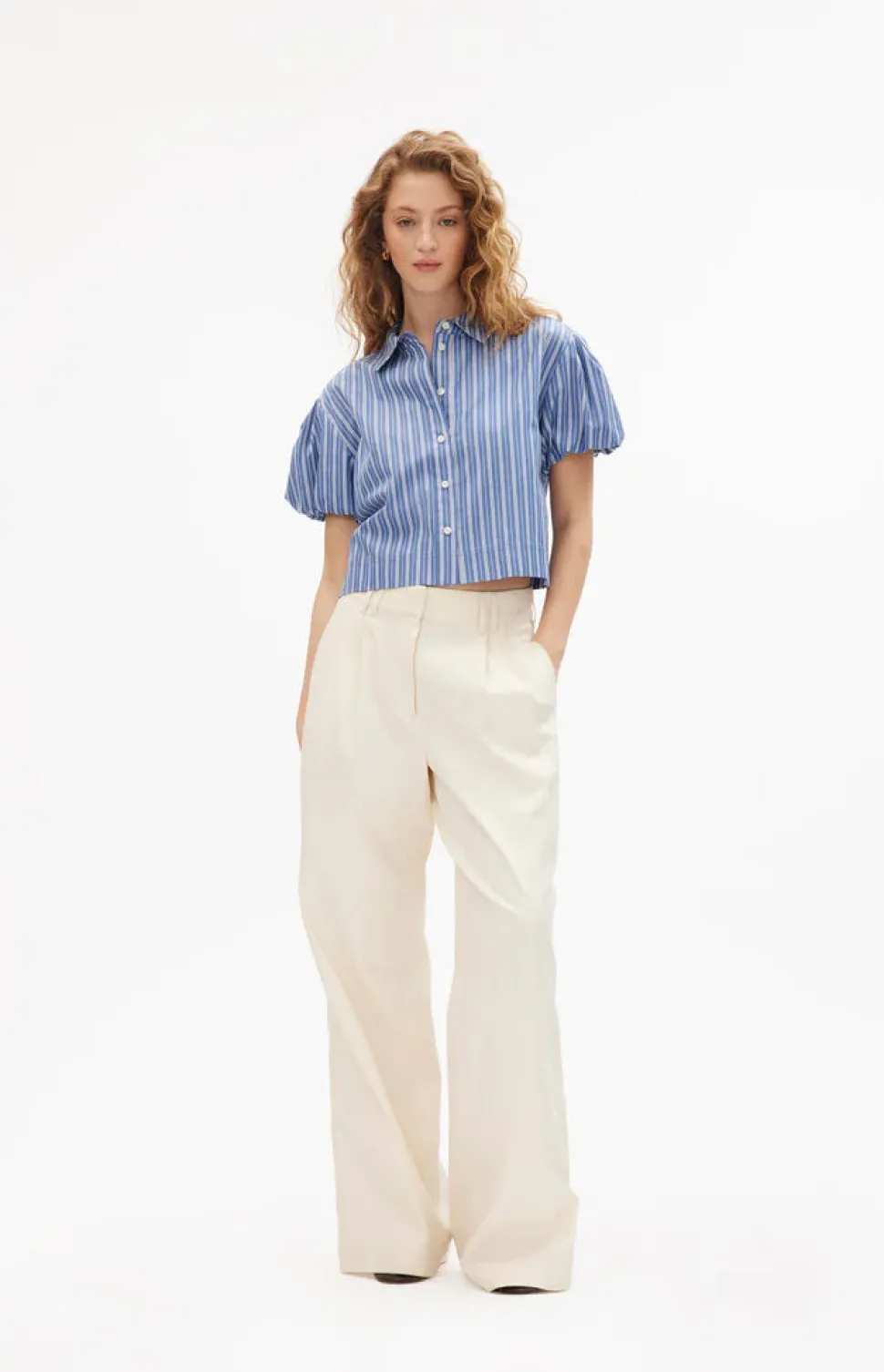 Elza Top in French Blue/White Multi