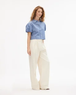 Elza Top in French Blue/White Multi