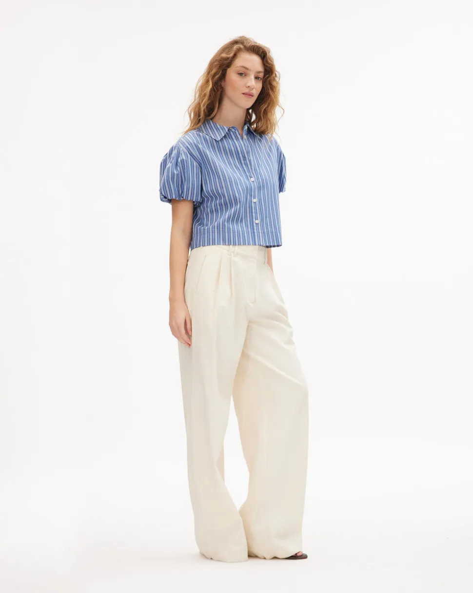 Elza Top in French Blue/White Multi